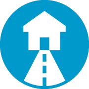 Home with road leading to it